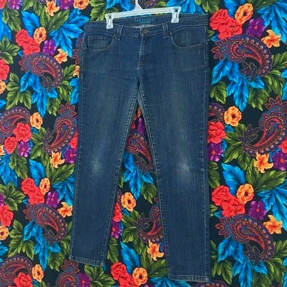 WOMEN'S ANCHOR BLUE SKINNY JEANS WOMENS SIZE 15 BLUE JEAN PANTS DARK BLUE